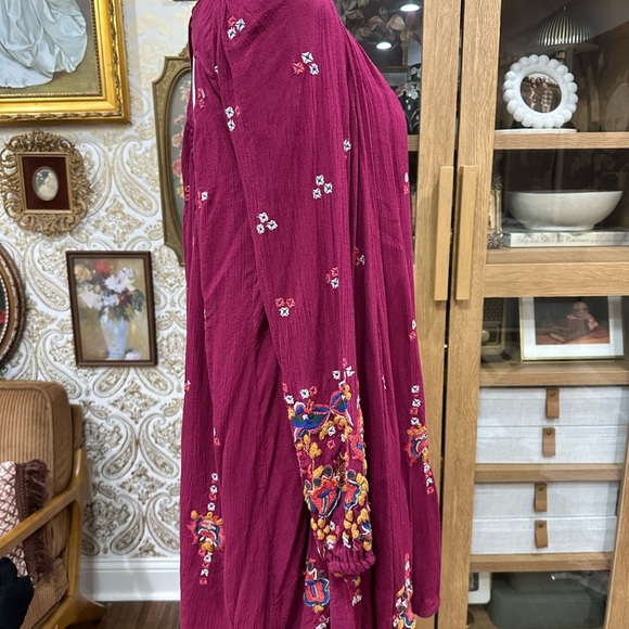 Free People Pink Embellished Long Sleeve Sundress - Picture 3 of 5